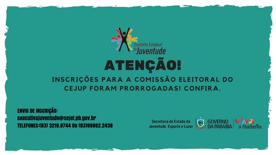 inscrições prorrogadas 